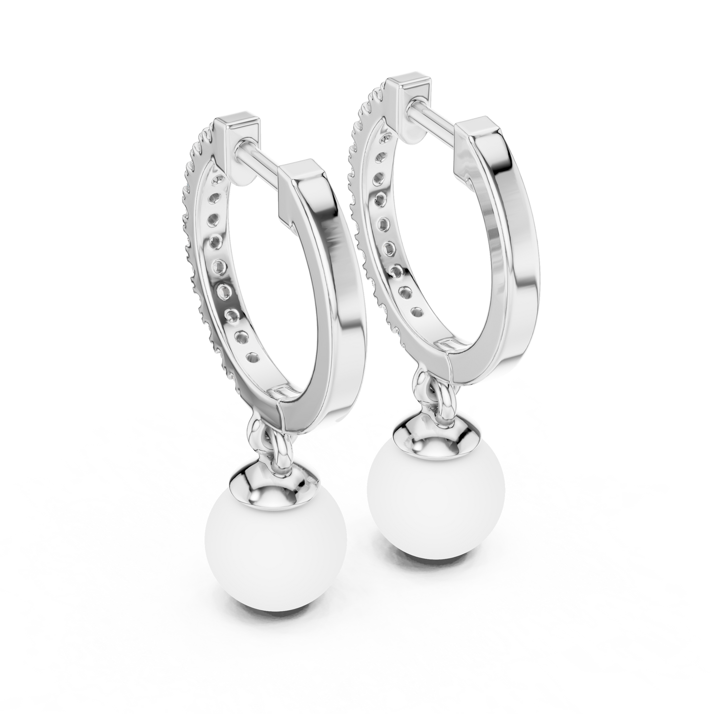 Éclat Pearlé Diamond Hoops Earrings