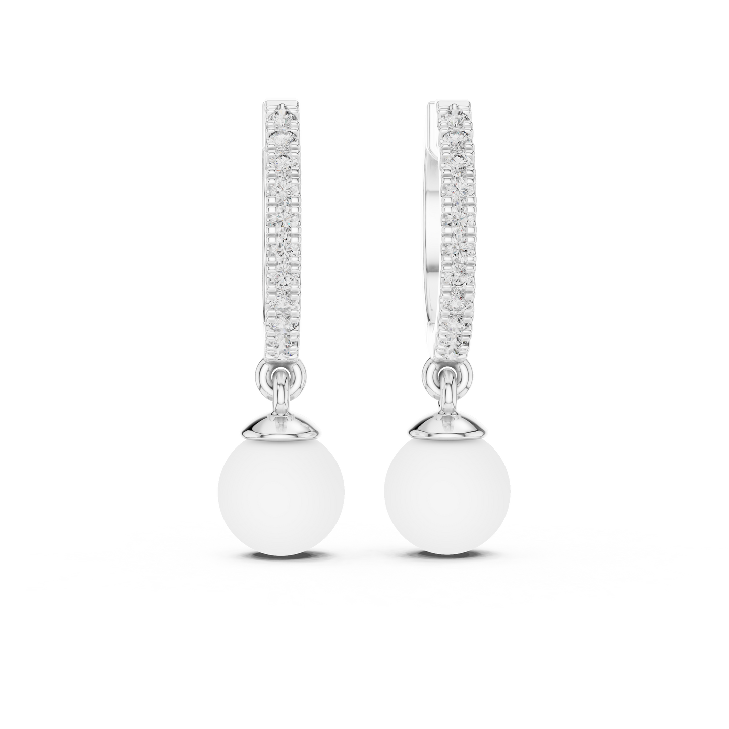 Éclat Pearlé Diamond Hoops Earrings