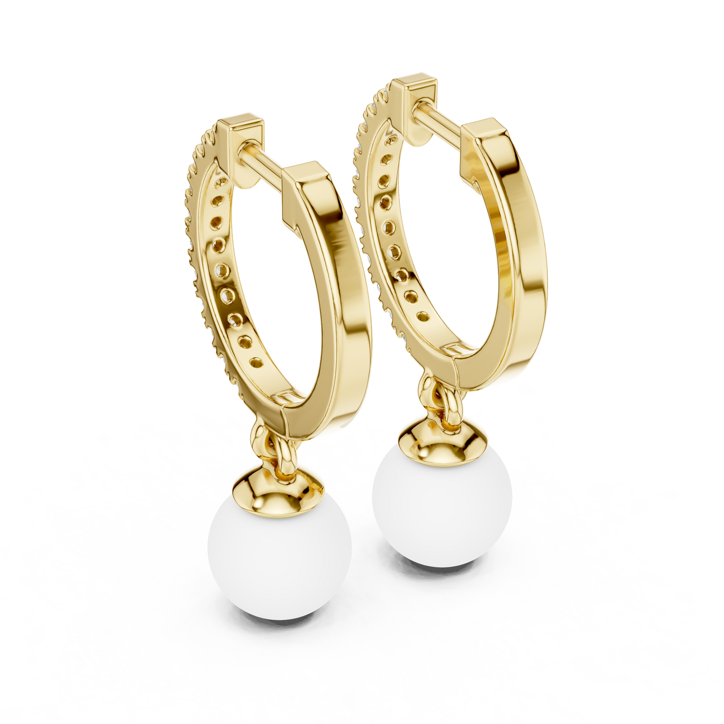 Éclat Pearlé Diamond Hoops Earrings