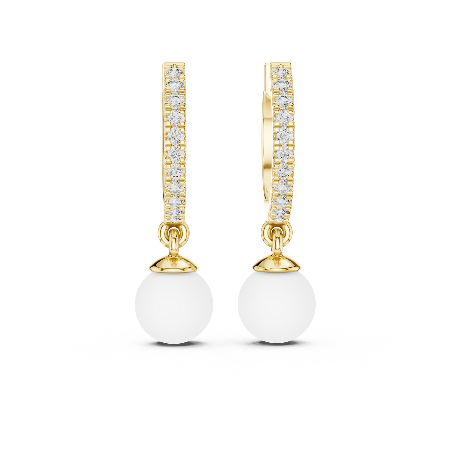 Éclat Pearlé Diamond Hoops Earrings