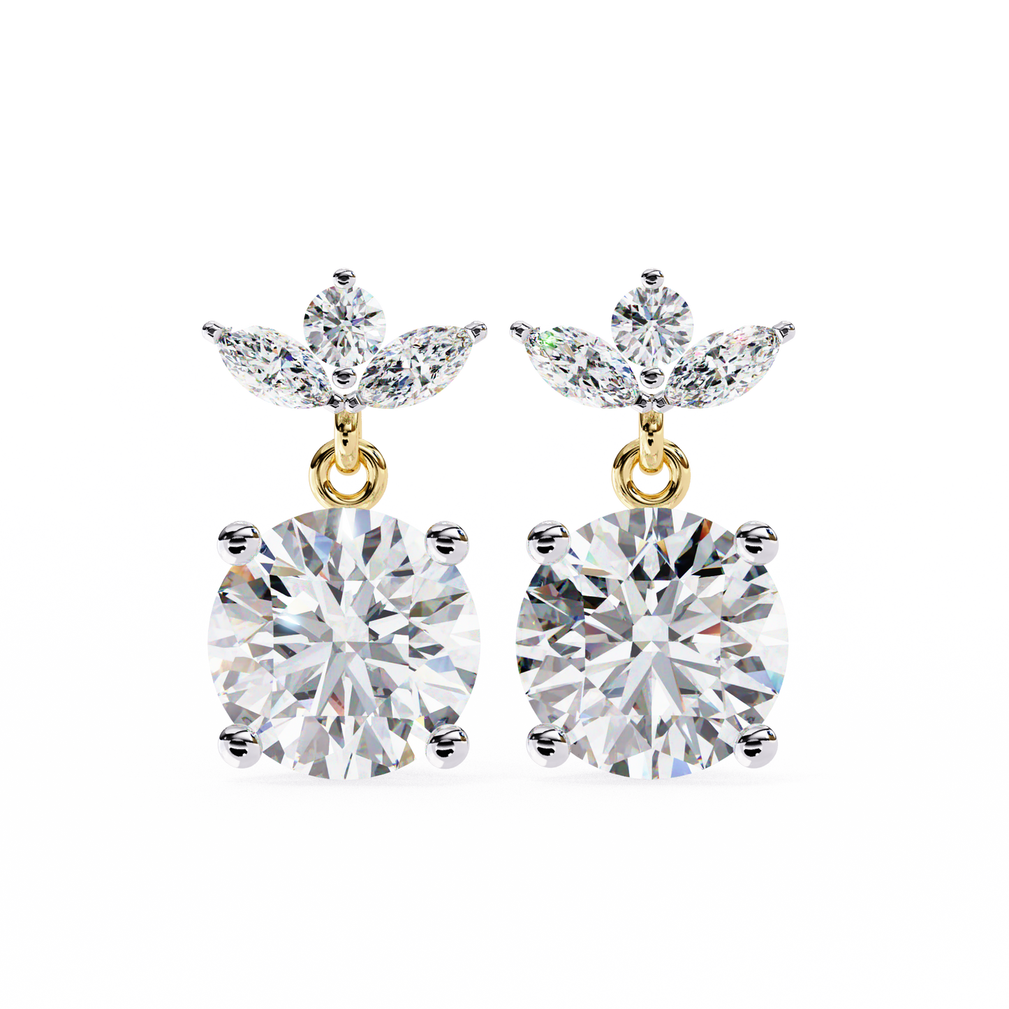 Pure Flow Solitaire Drop Earrings