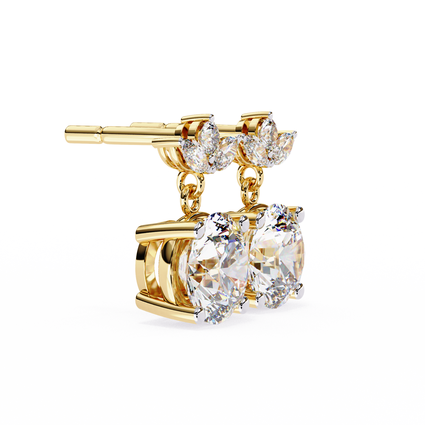Pure Flow Solitaire Drop Earrings