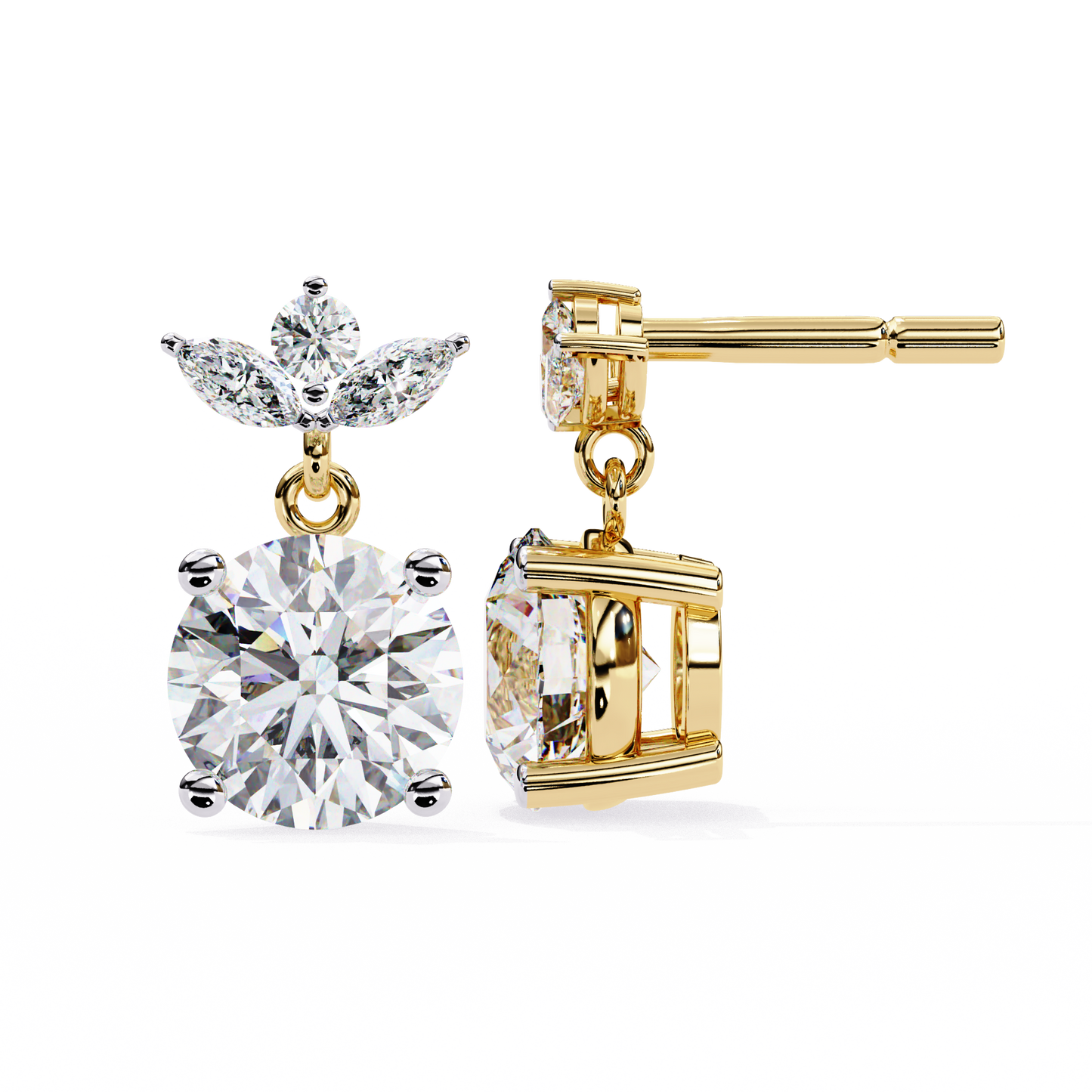 Pure Flow Solitaire Drop Earrings