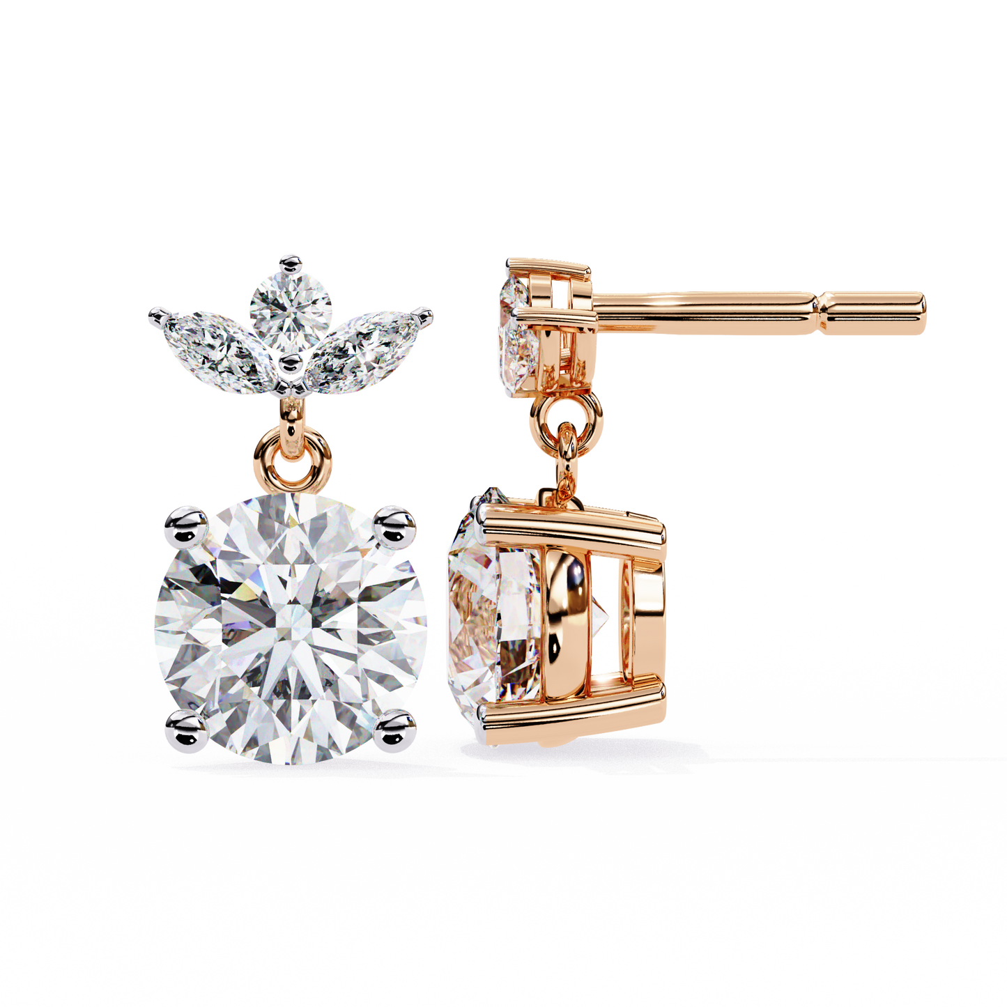 Pure Flow Solitaire Drop Earrings