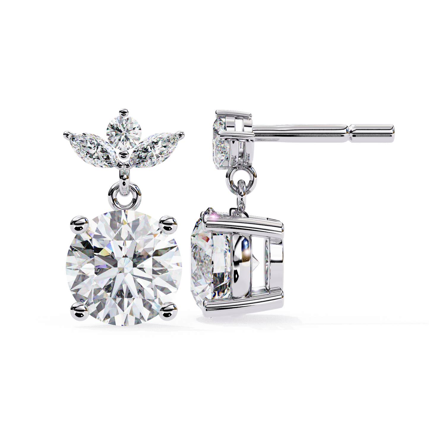 Pure Flow Solitaire Drop Earrings