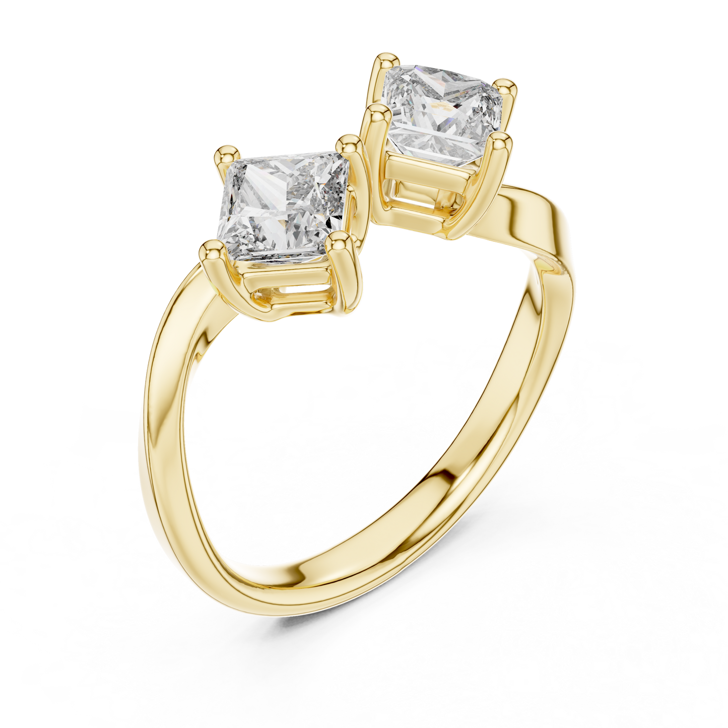 Entrelacé Dual Solitaire Ring
