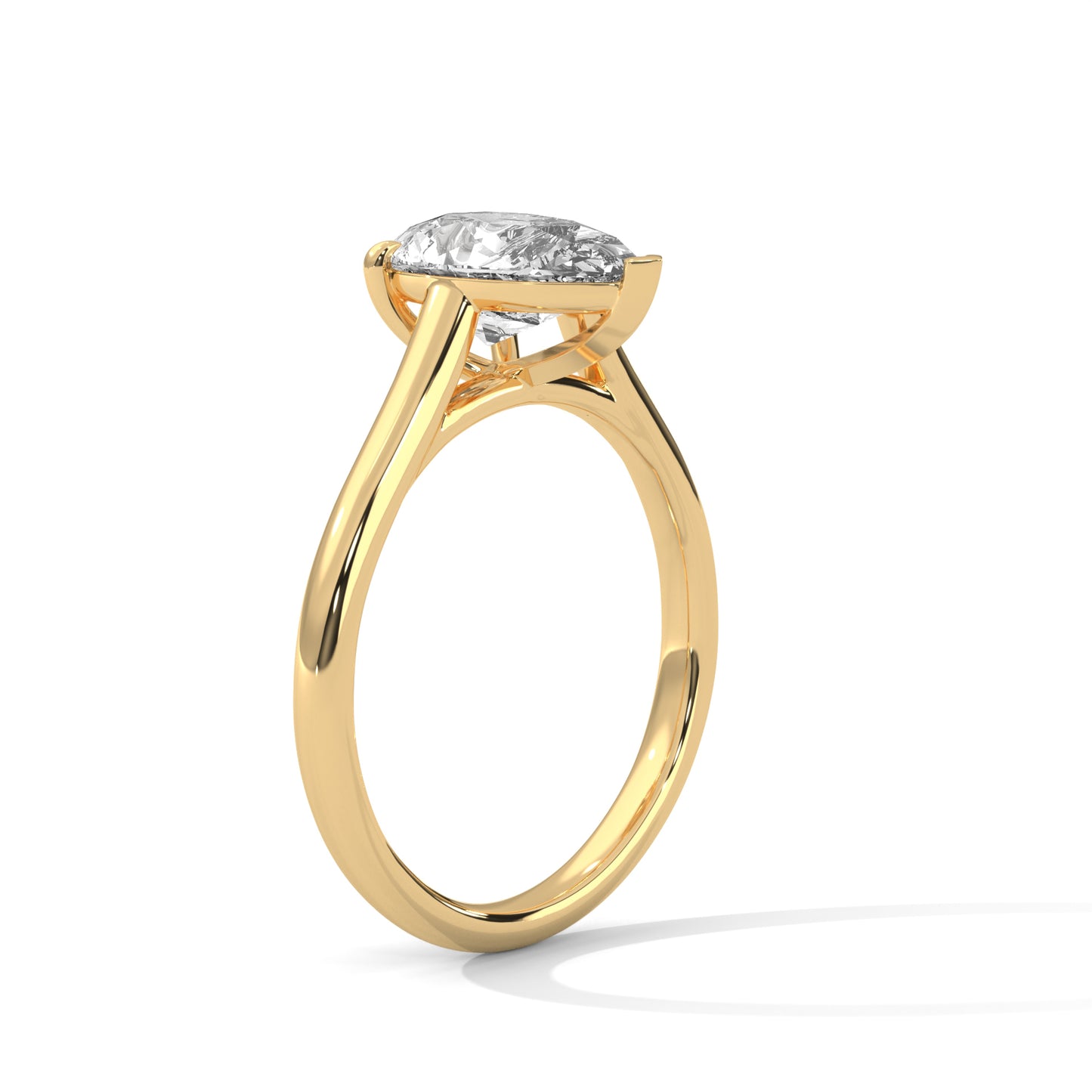Celestial Petal Pear Solitaire Ring