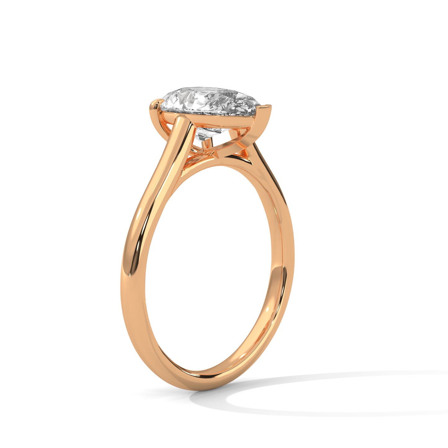 Celestial Petal Pear Solitaire Ring
