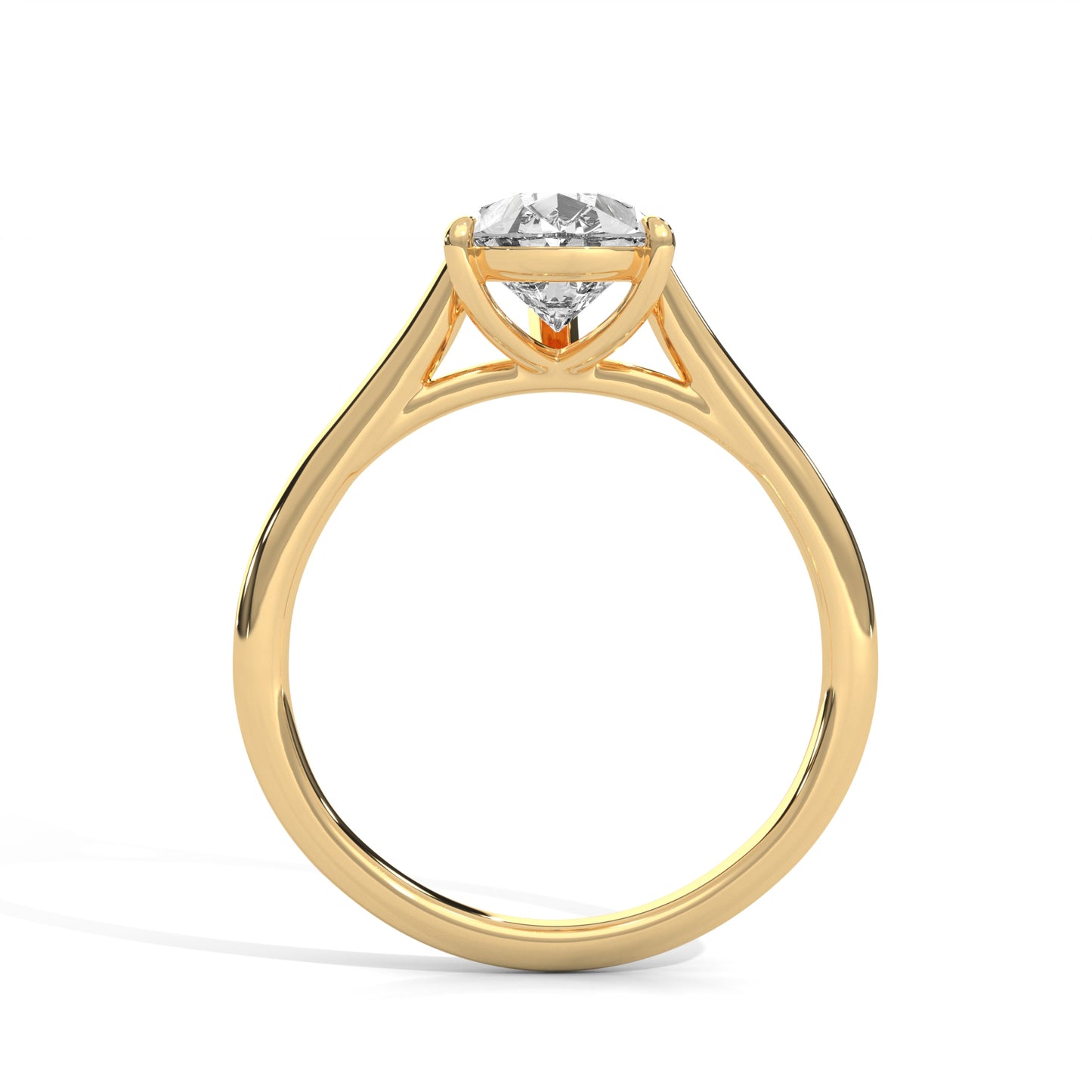 Celestial Petal Pear Solitaire Ring