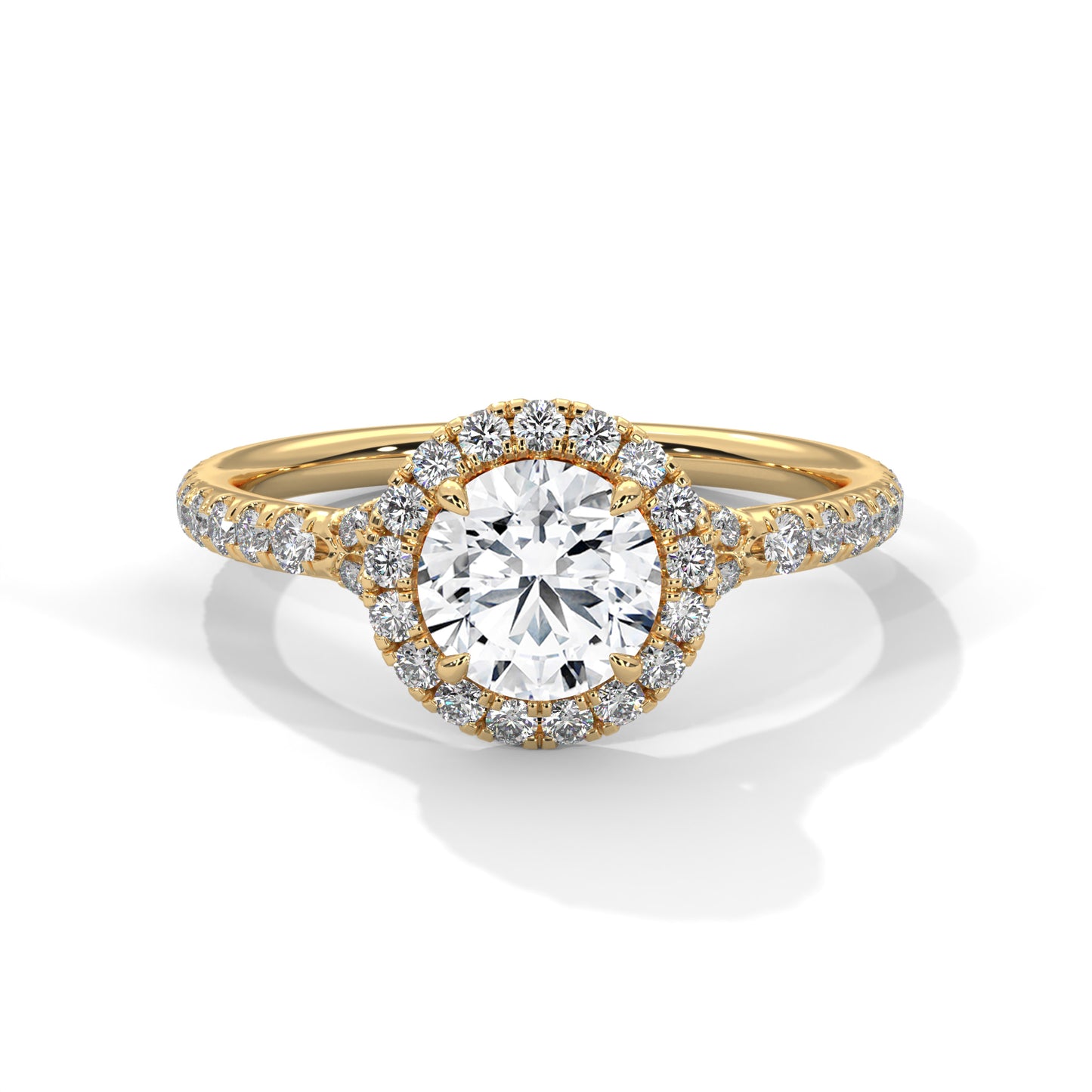 Nuvia Crest Round Solitaire Ring