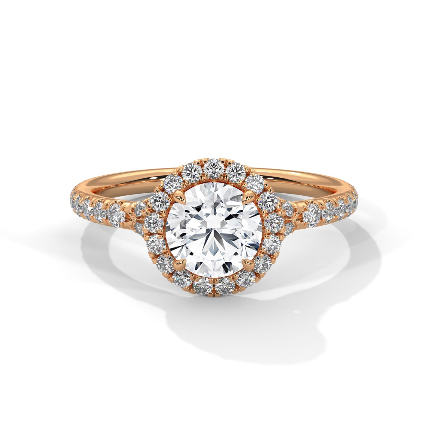 Nuvia Crest Round Solitaire Ring