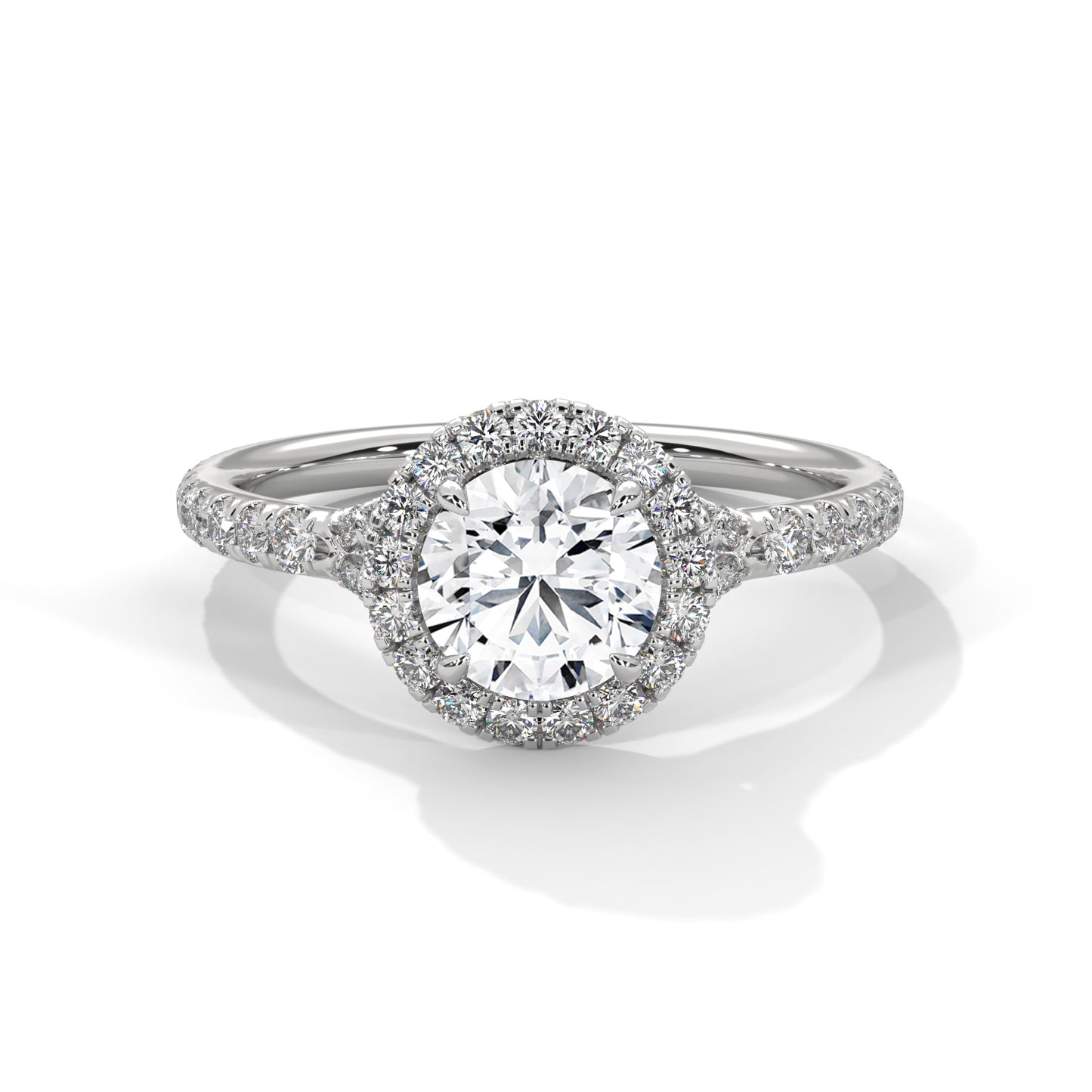 Nuvia Crest Round Solitaire Ring