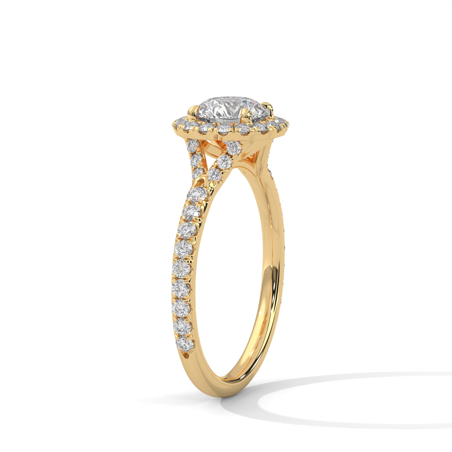 Nuvia Crest Round Solitaire Ring