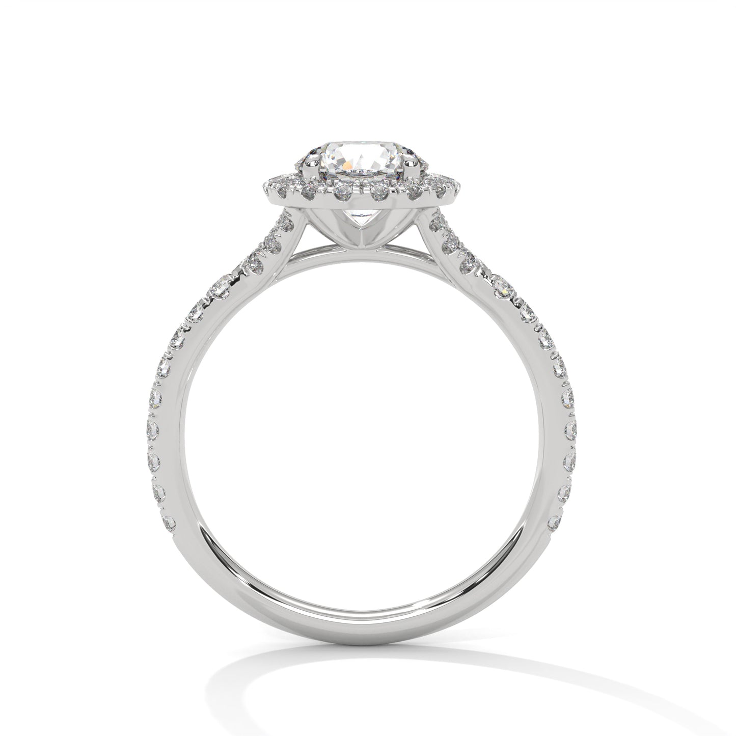 Nuvia Crest Round Solitaire Ring