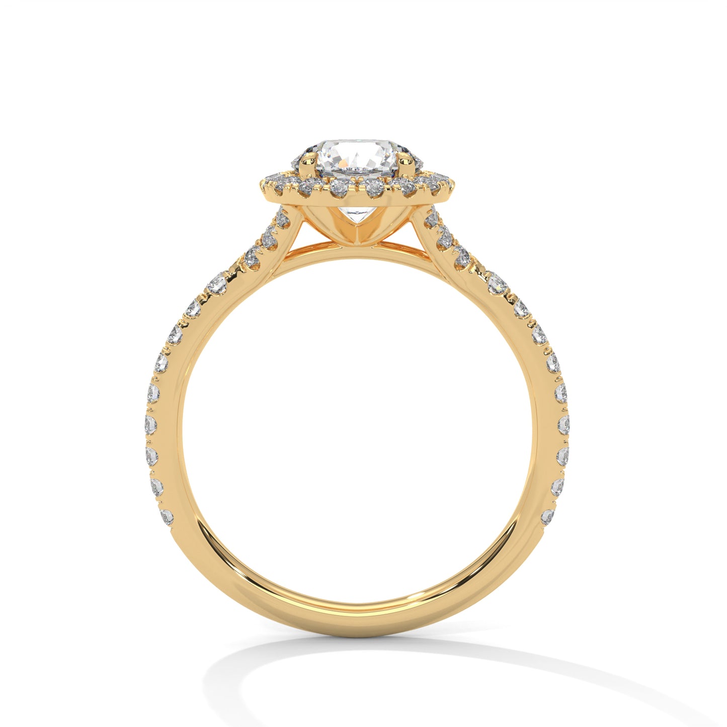 Nuvia Crest Round Solitaire Ring