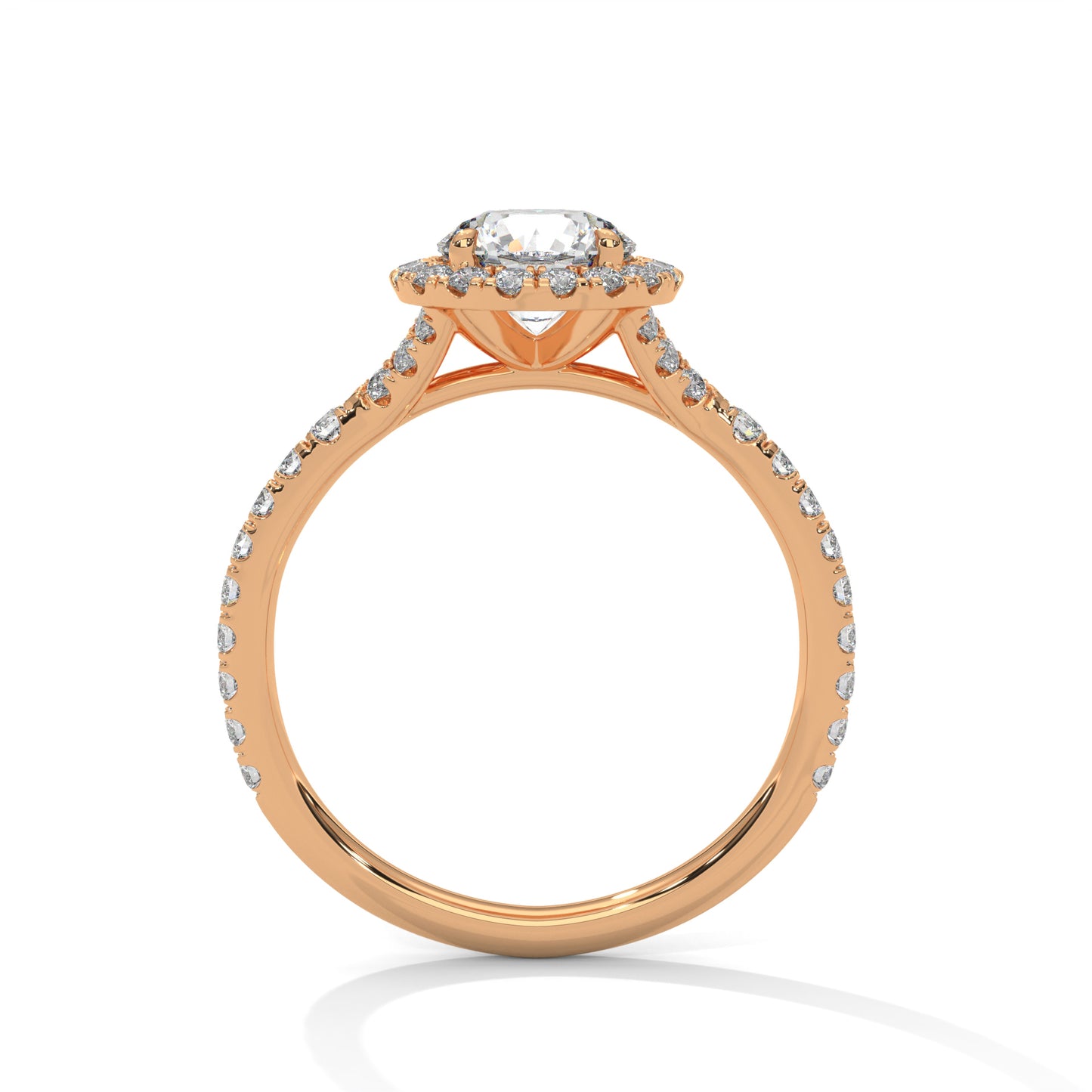 Nuvia Crest Round Solitaire Ring