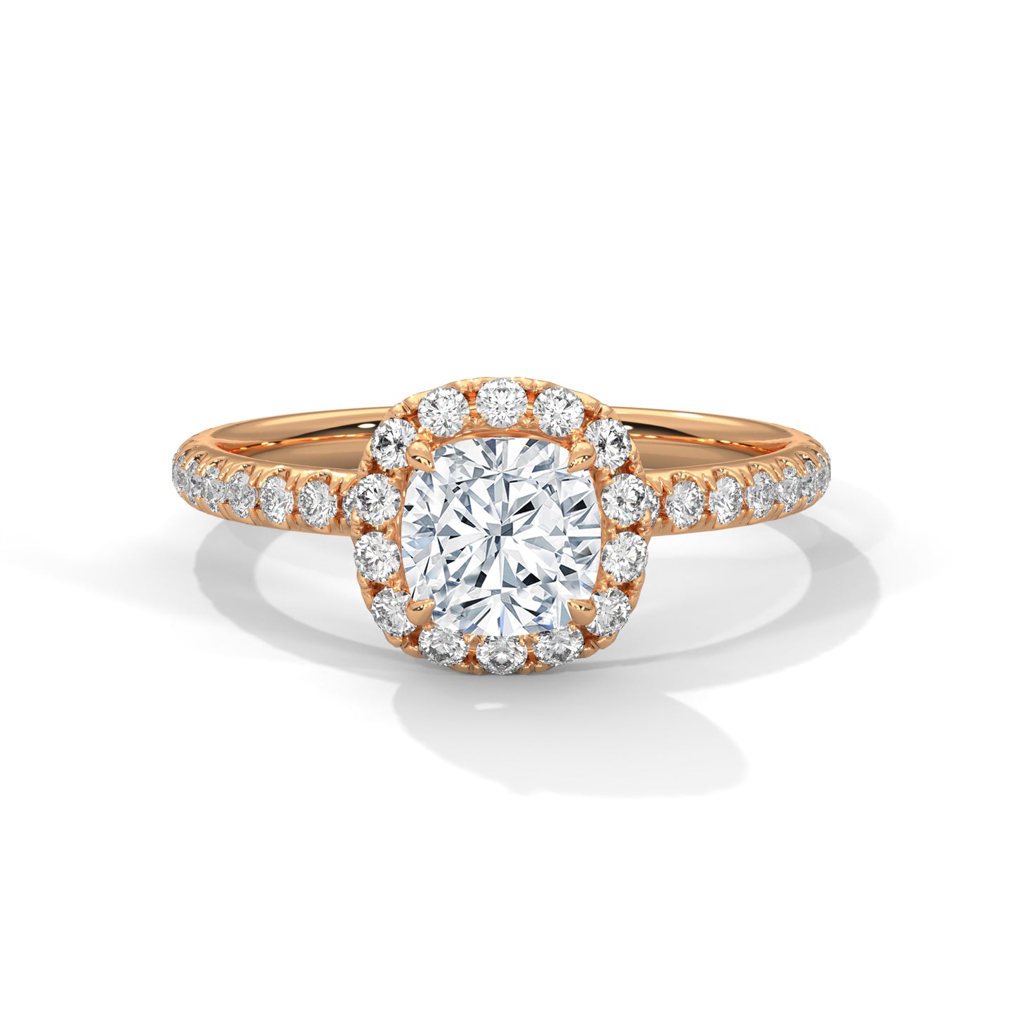 Ardent Sol Cushion Solitaire Ring