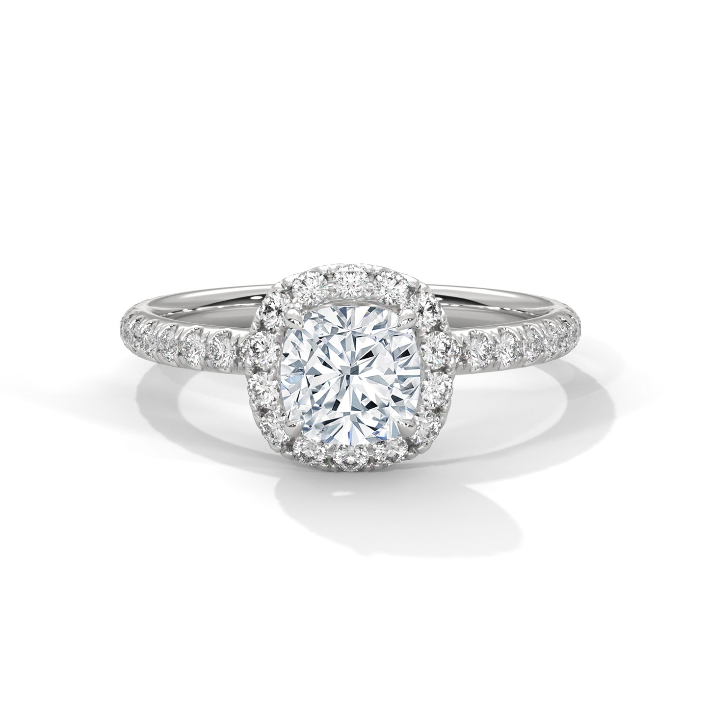 Ardent Sol Cushion Solitaire Ring