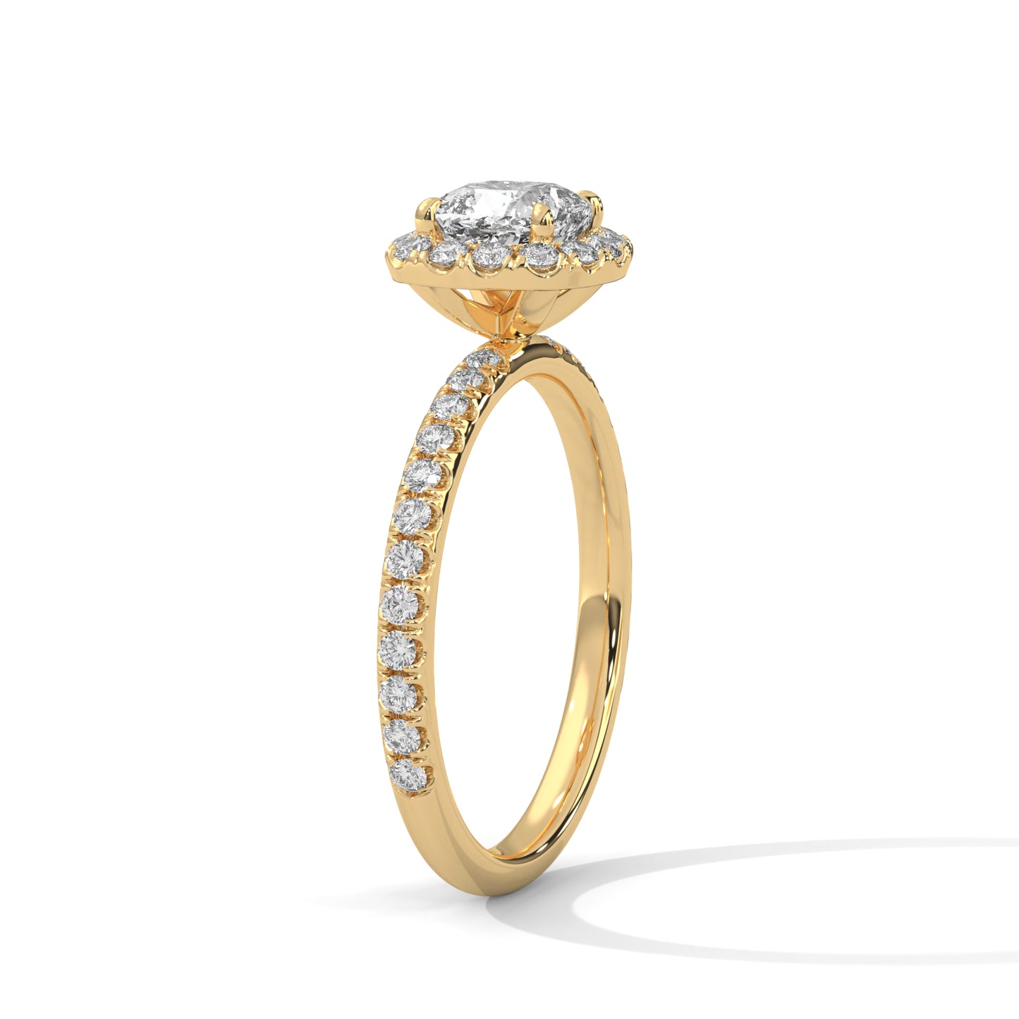 Ardent Sol Cushion Solitaire Ring