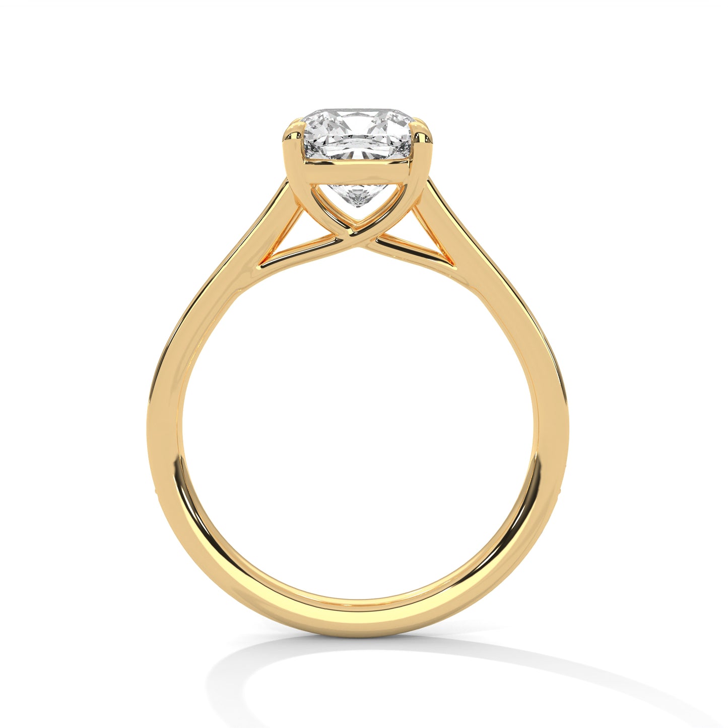 Cushion-Cut Diamond Ring with Pavé Band