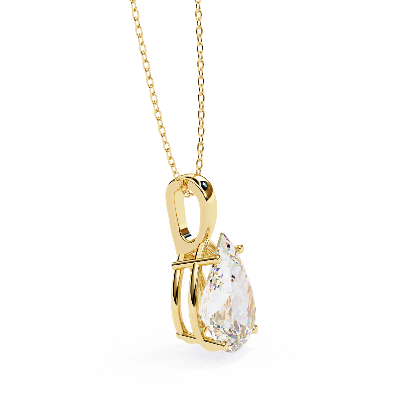 Elnoria Couture Pear Solitaire Pendant