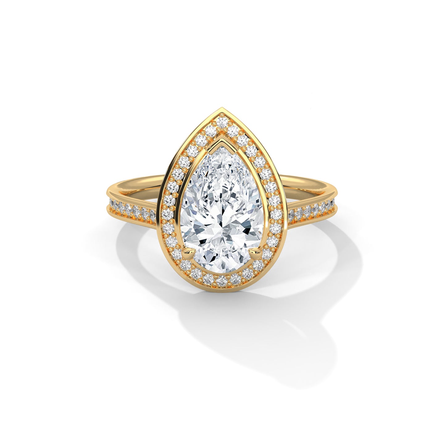 Serene Solace Pear Solitaire Ring