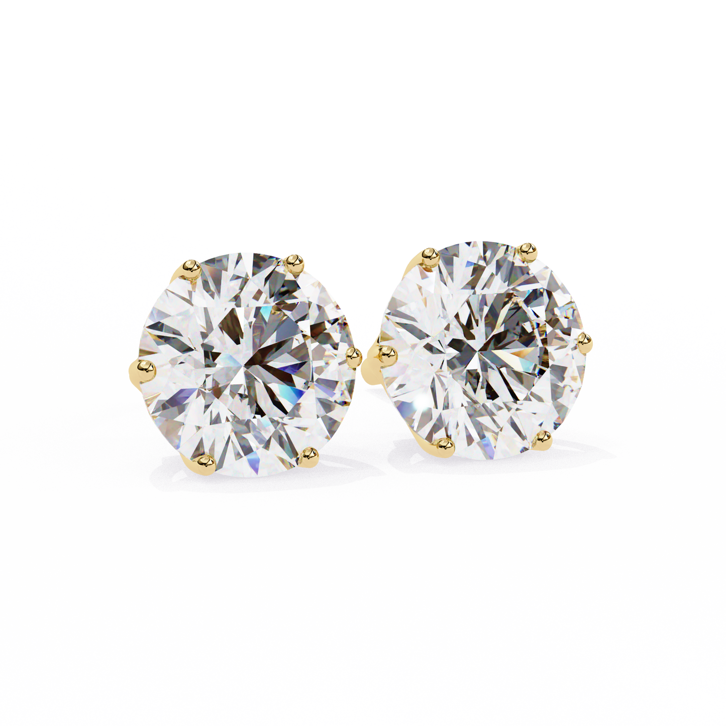 Regal Aura Round Solitaire Studs