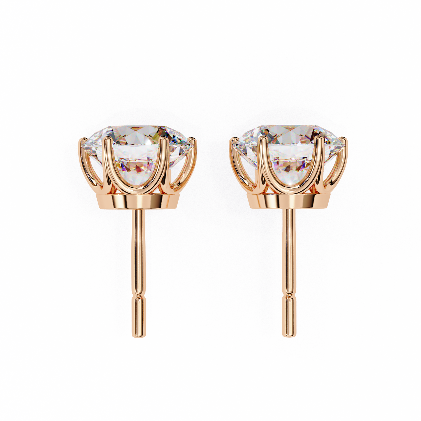 Regal Aura Round Solitaire Studs
