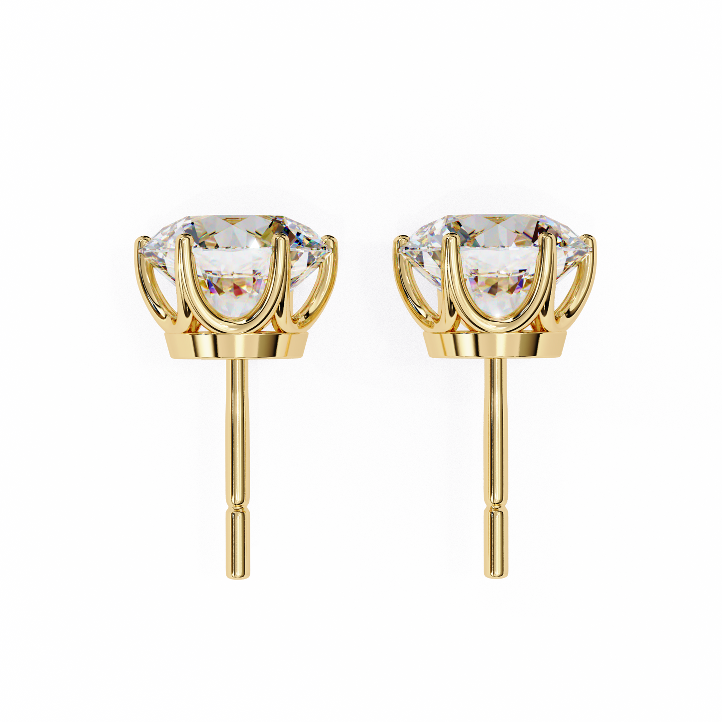 Regal Aura Round Solitaire Studs