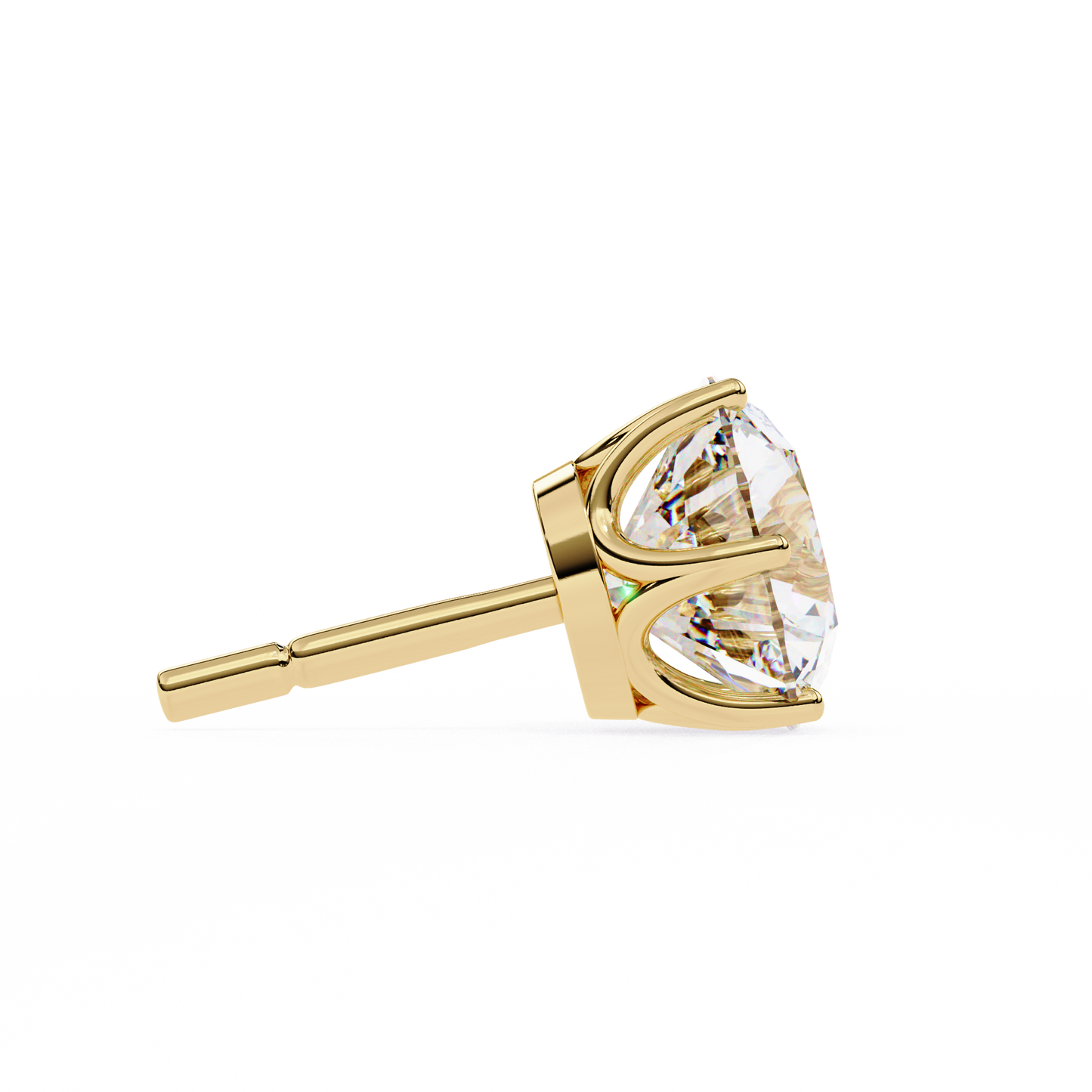 Regal Aura Round Solitaire Studs