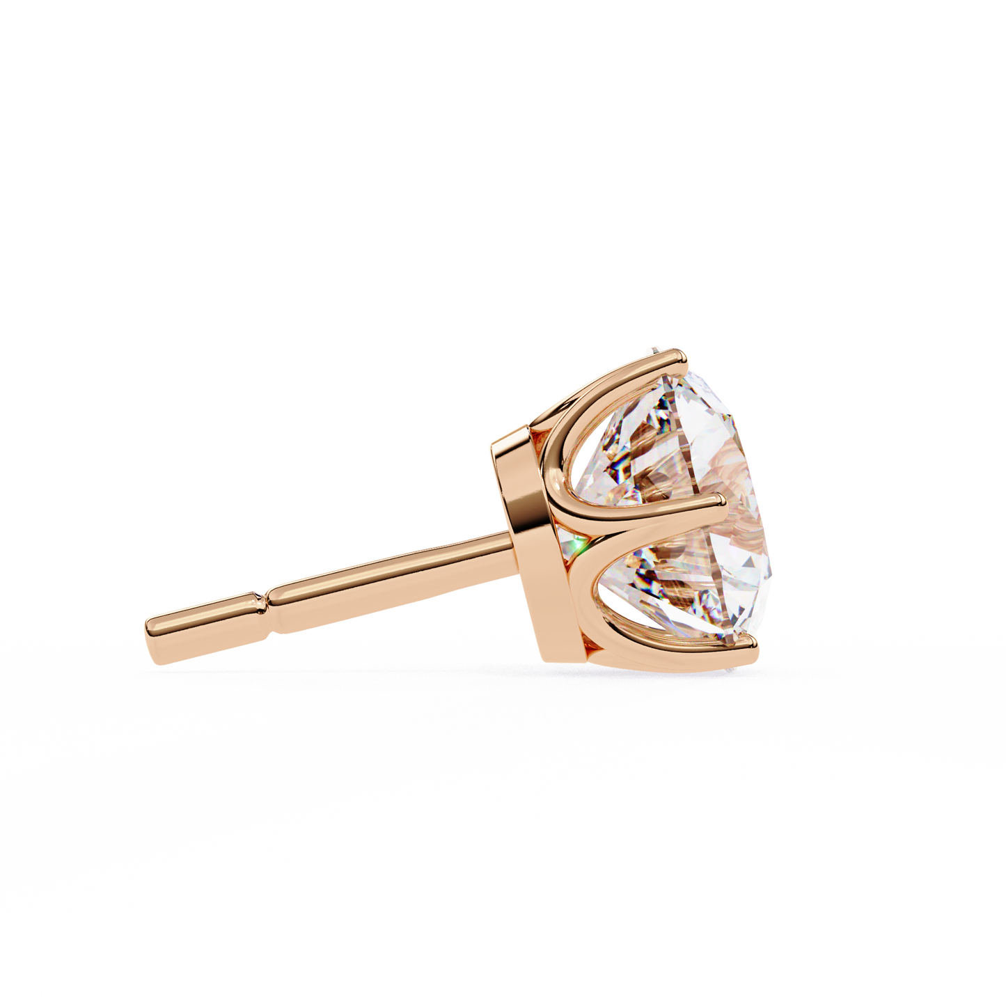 Regal Aura Round Solitaire Studs