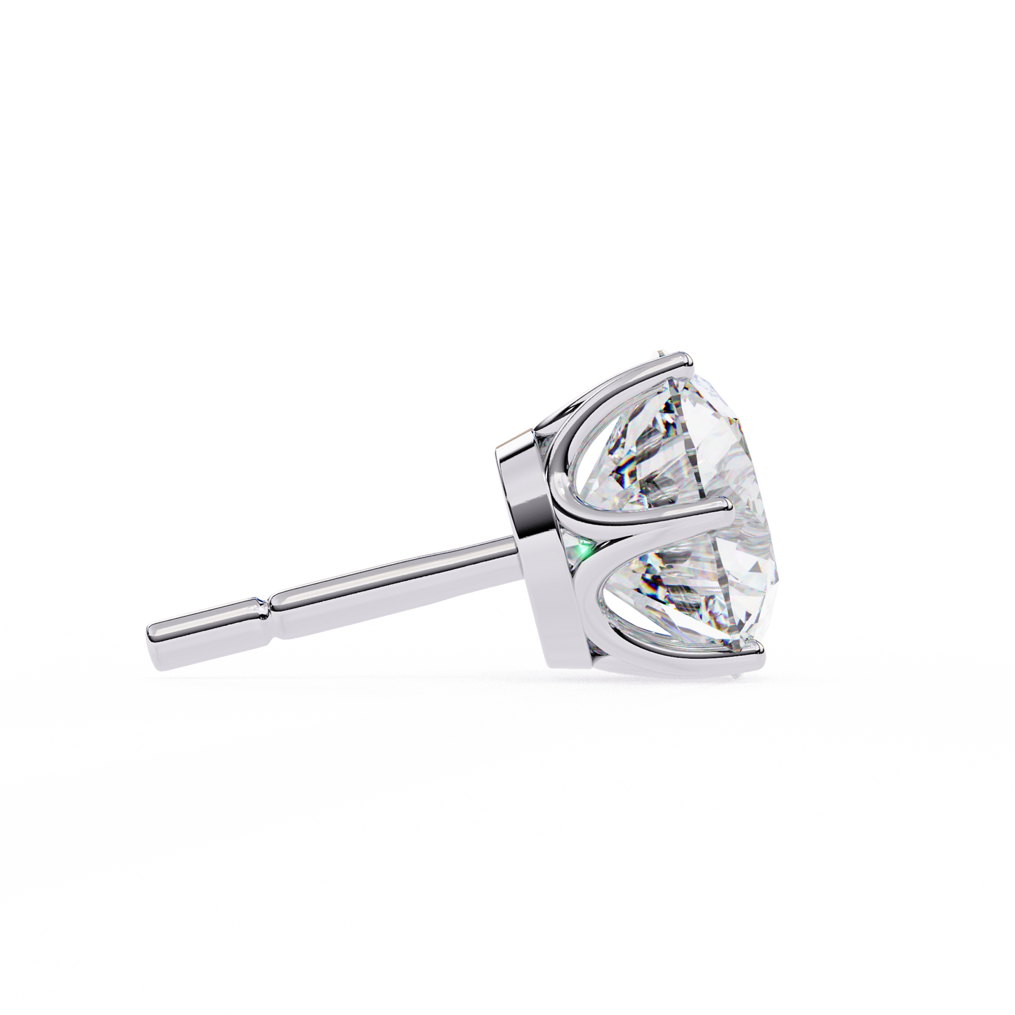 Regal Aura Round Solitaire Studs
