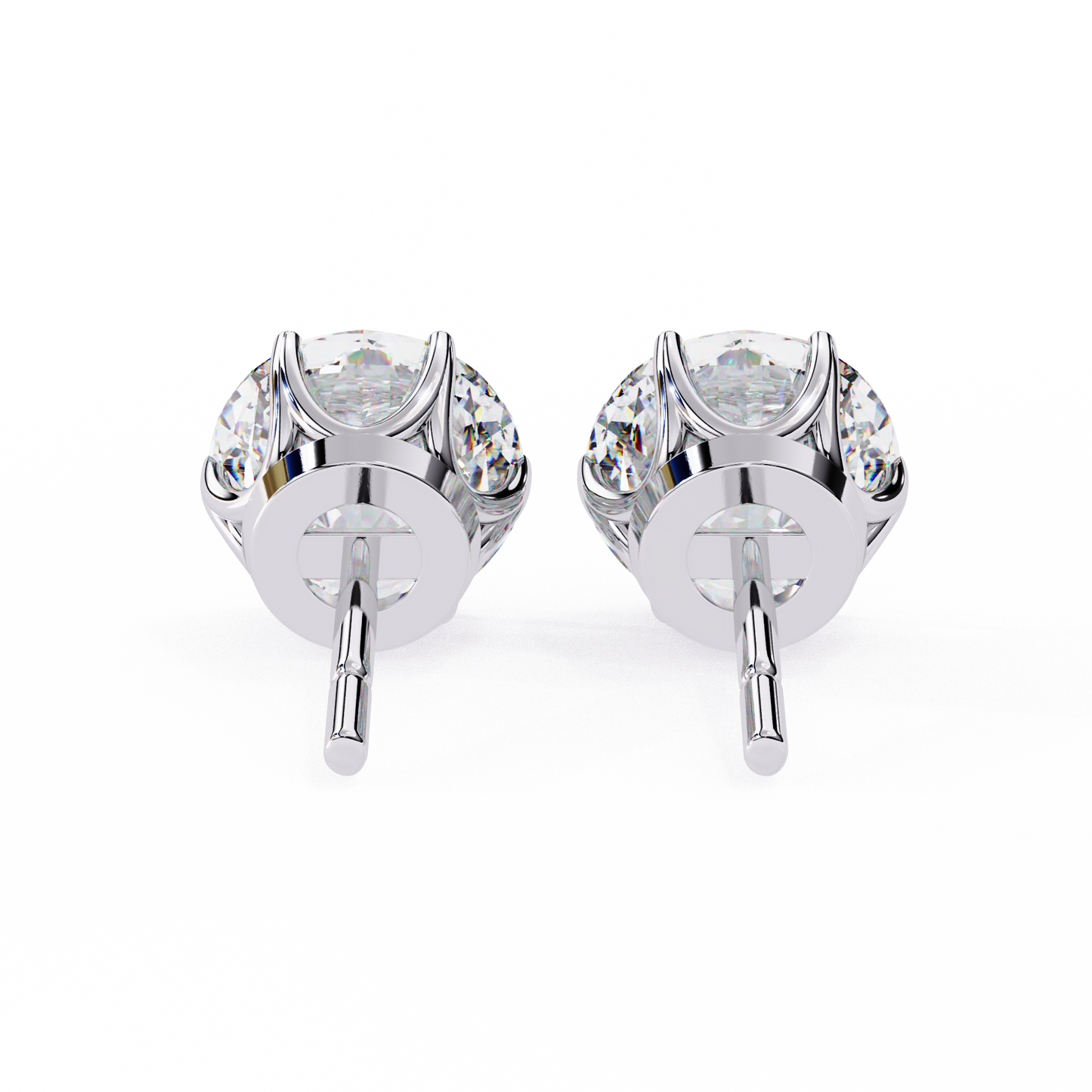 Regal Aura Round Solitaire Studs