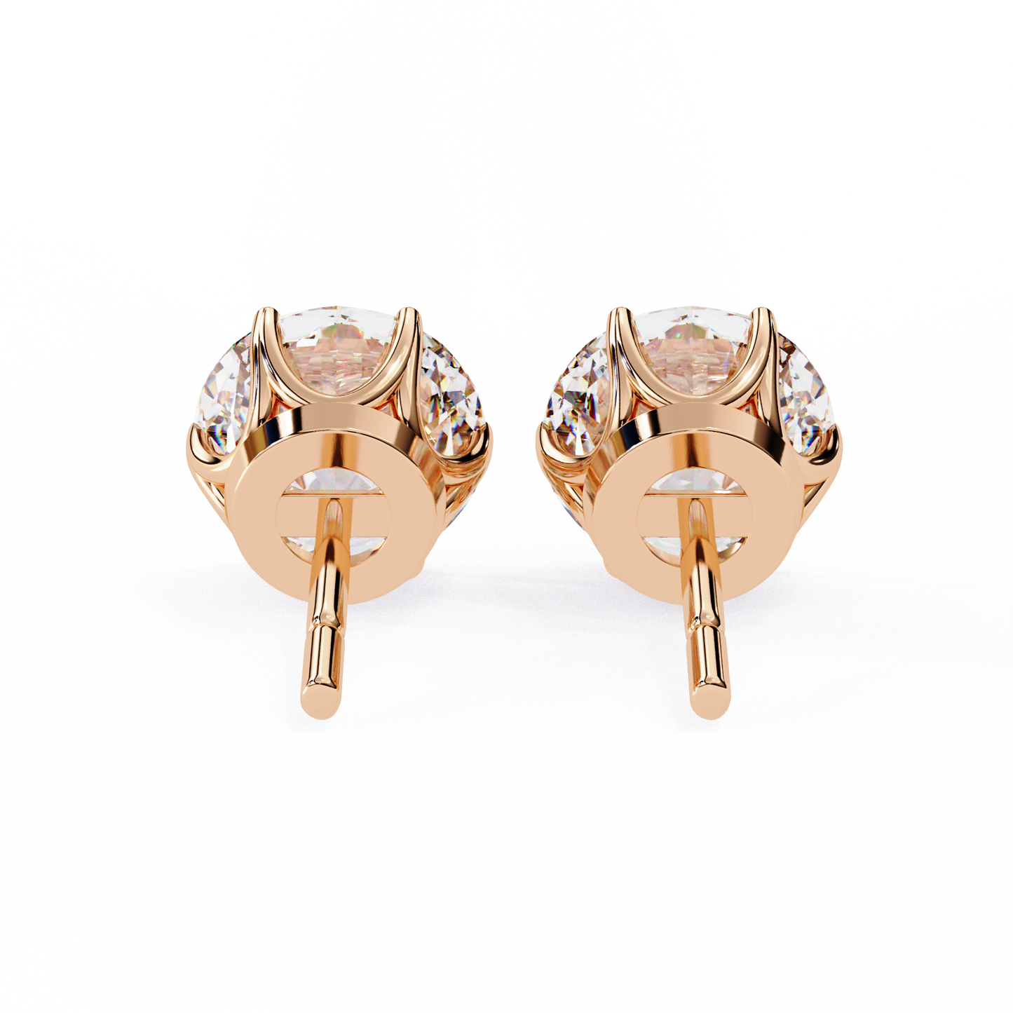 Regal Aura Round Solitaire Studs
