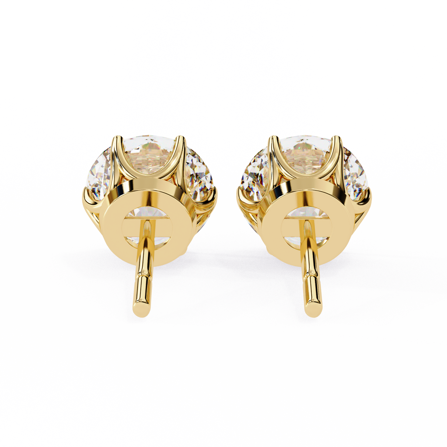 Regal Aura Round Solitaire Studs