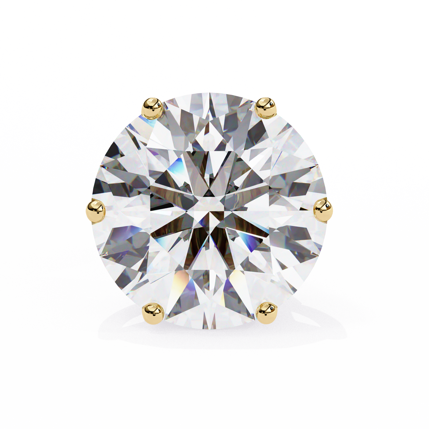 Regal Aura Round Solitaire Studs