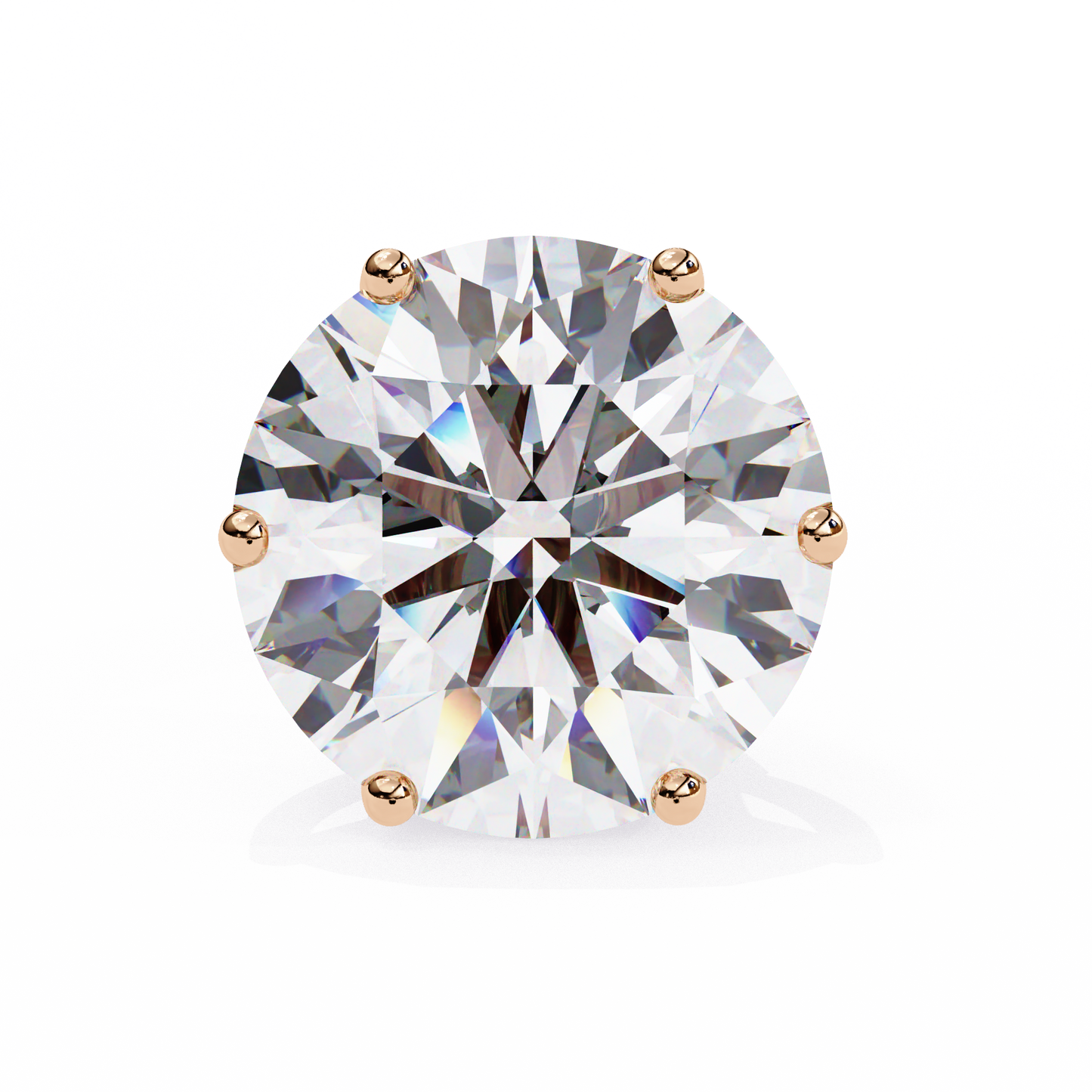 Regal Aura Round Solitaire Studs