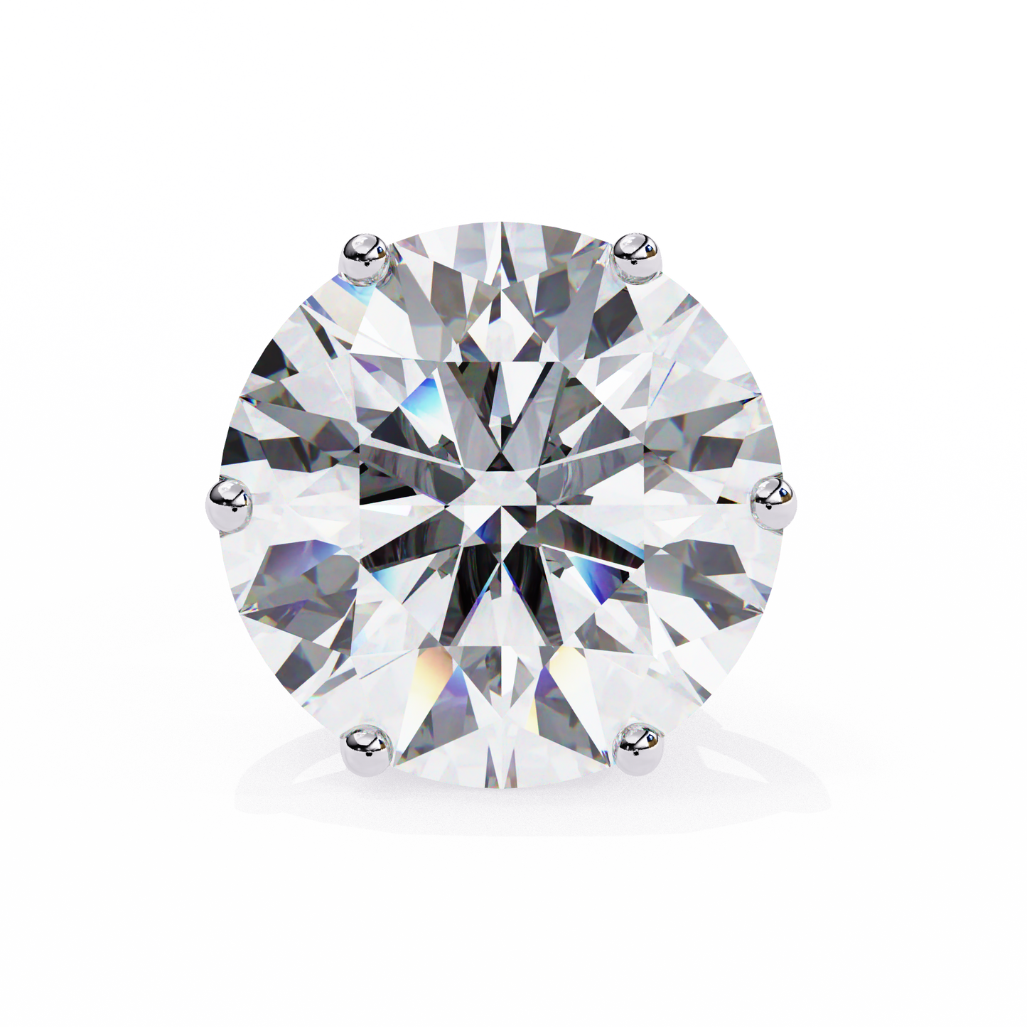 Regal Aura Round Solitaire Studs