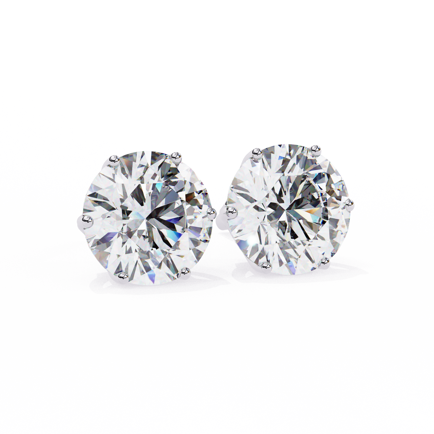 Regal Aura Round Solitaire Studs