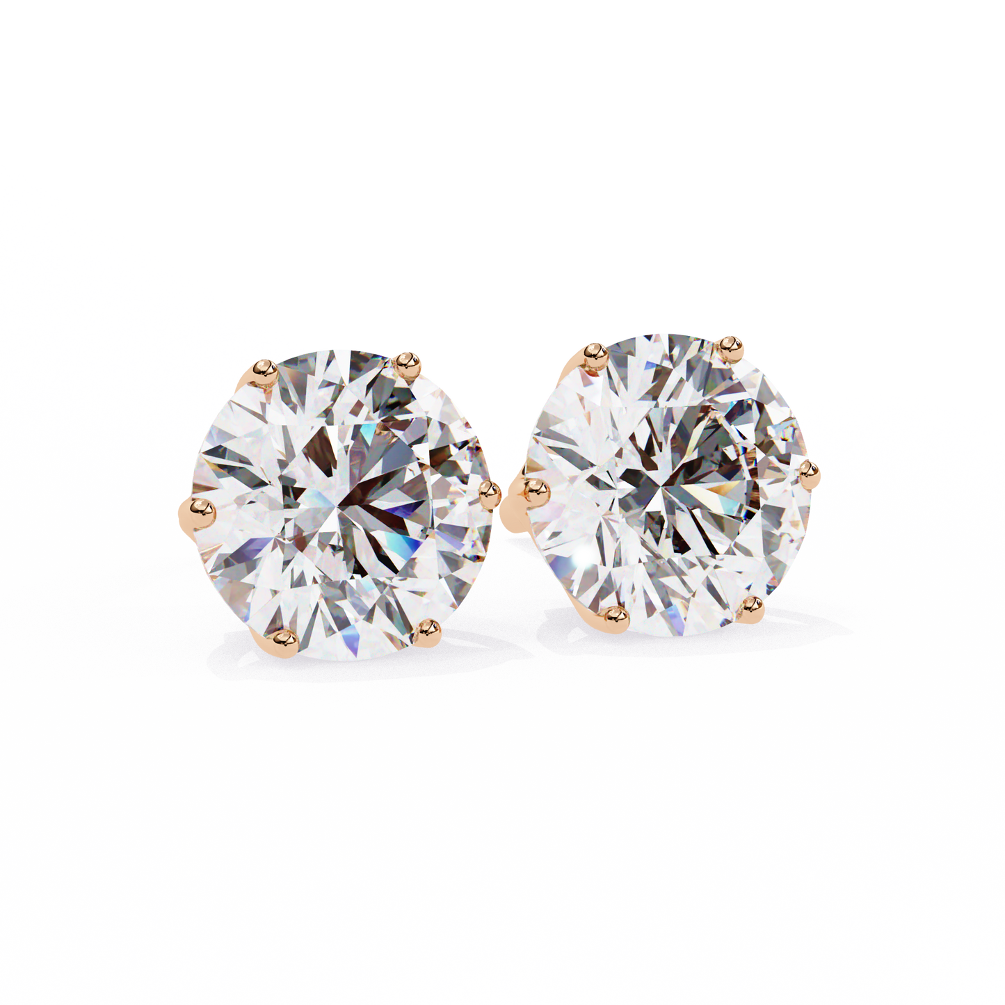 Regal Aura Round Solitaire Studs