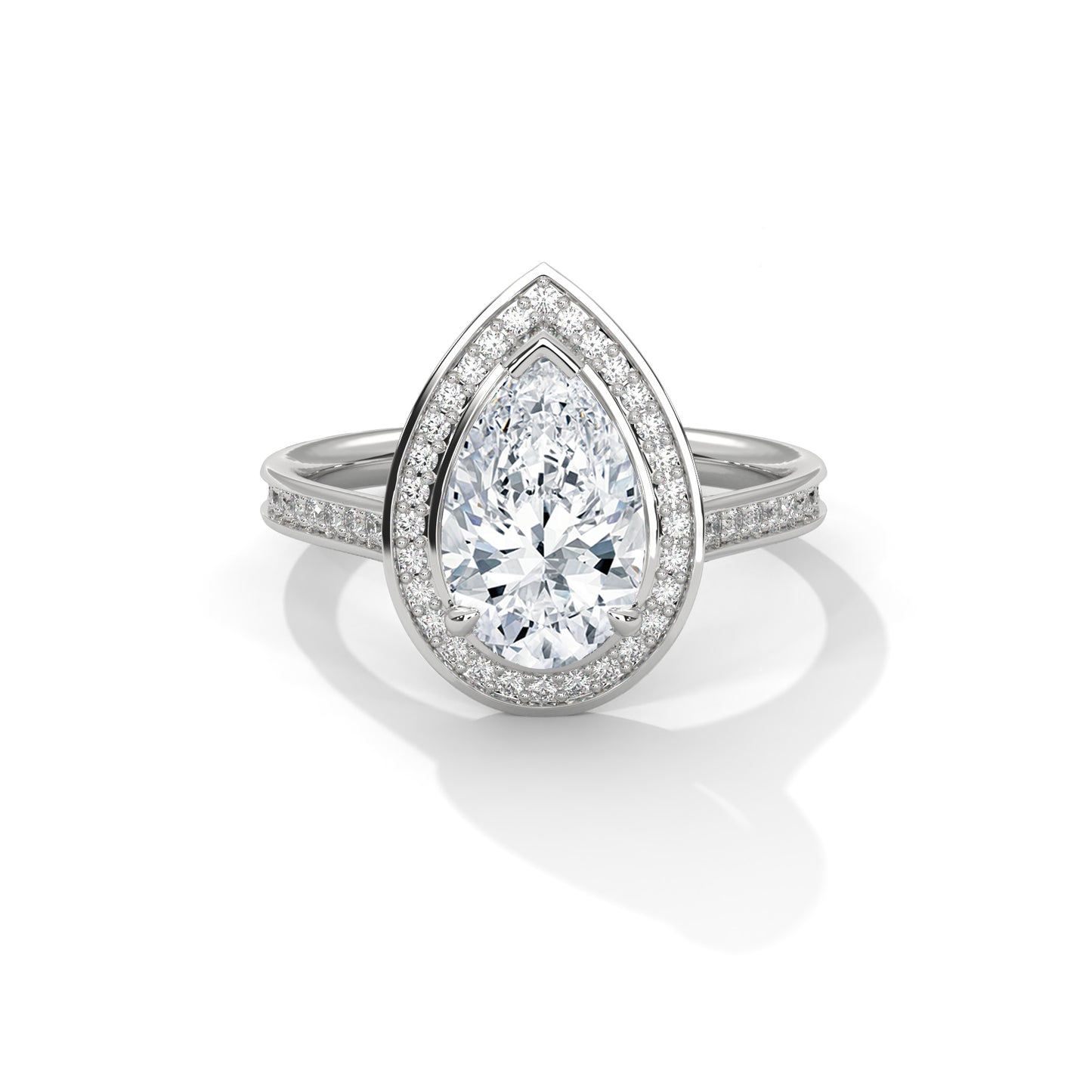 Serene Solace Pear Solitaire Ring