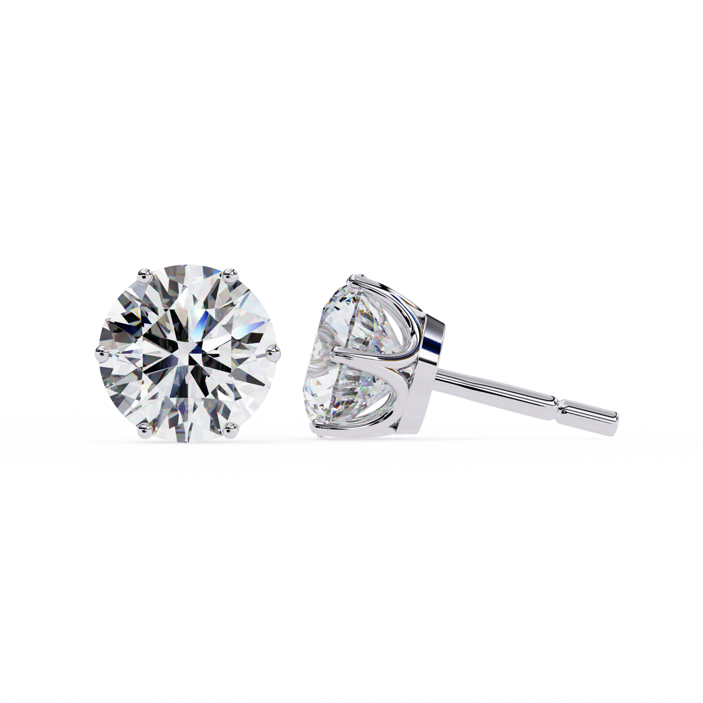 Regal Aura Round Solitaire Studs