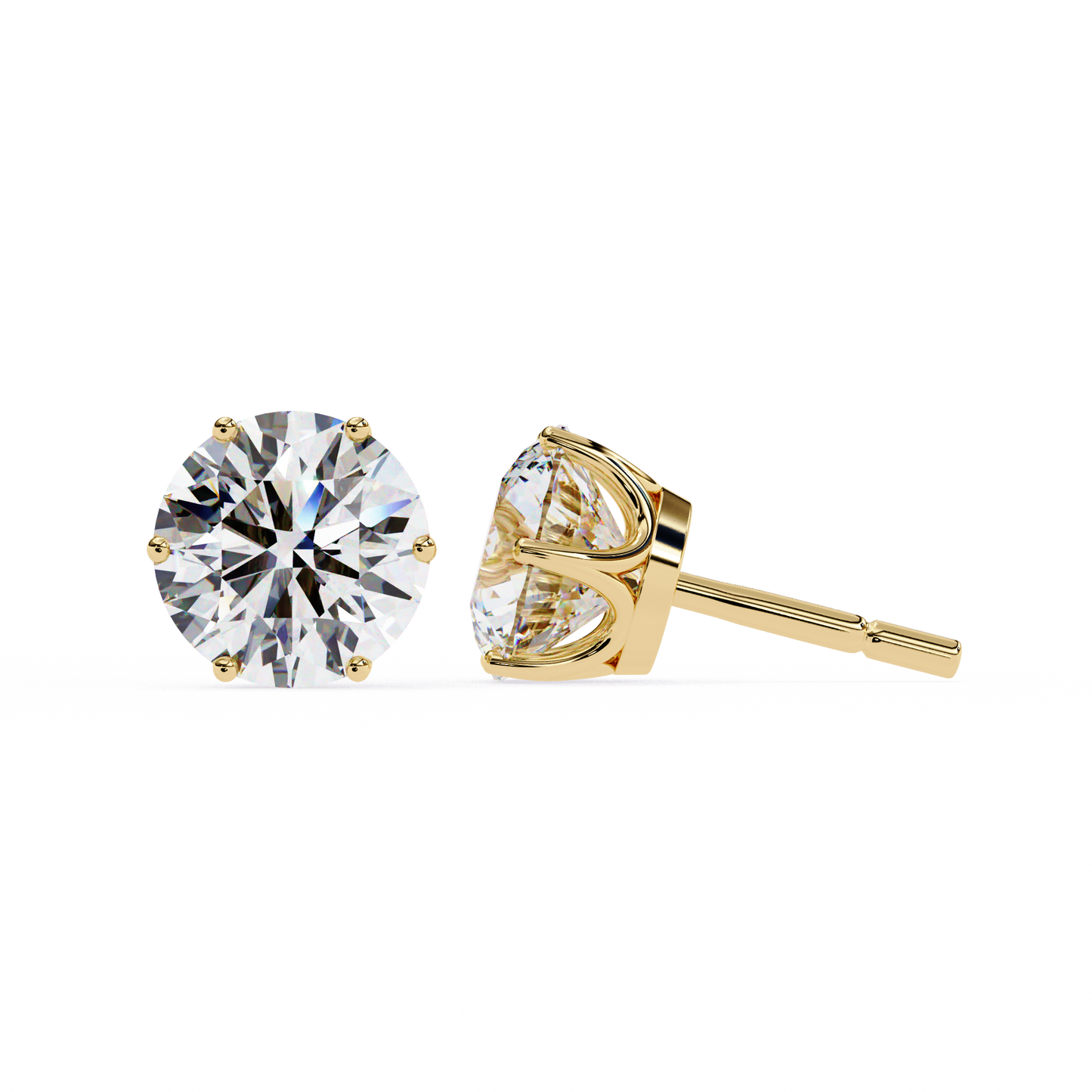 Regal Aura Round Solitaire Studs