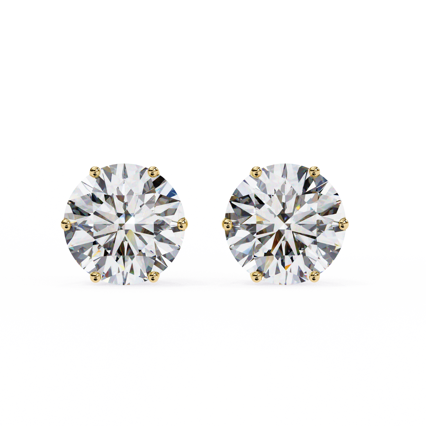 Regal Aura Round Solitaire Studs