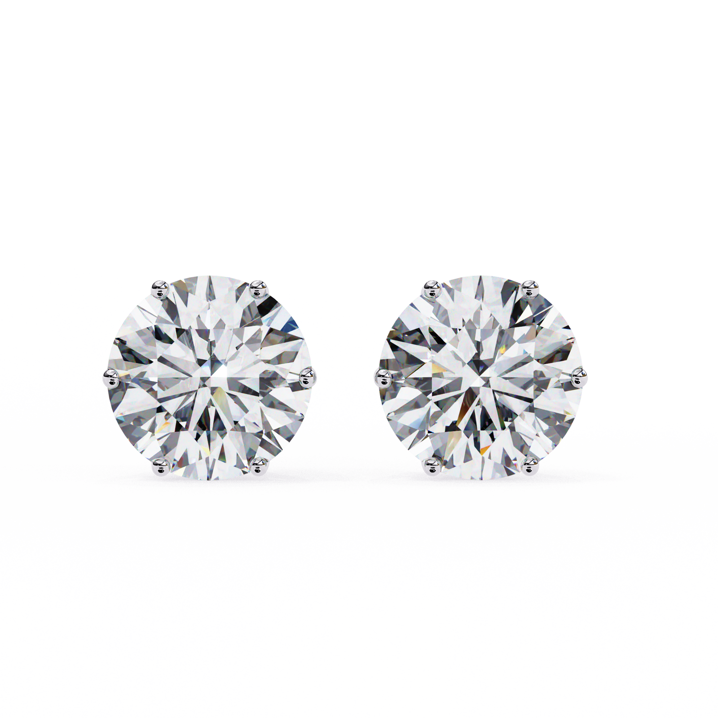 Regal Aura Round Solitaire Studs