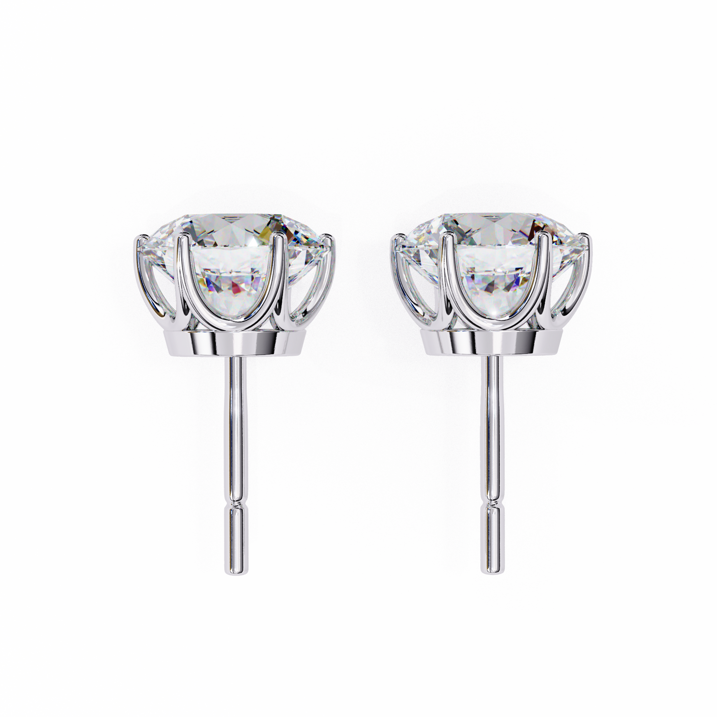 Regal Aura Round Solitaire Studs