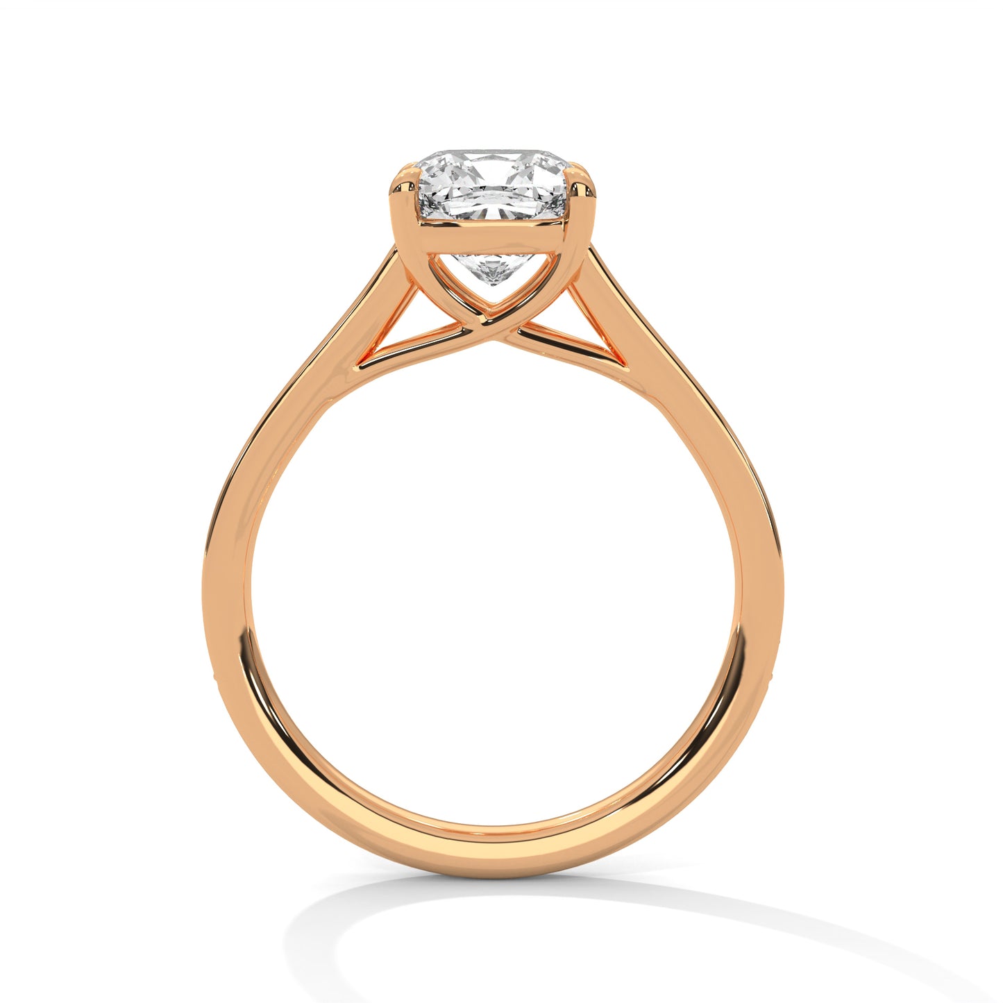 Cushion-Cut Diamond Ring with Pavé Band