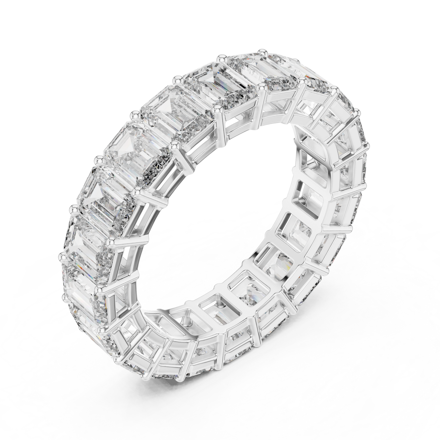 Bellezza Eternity Emerald Diamonds Ring