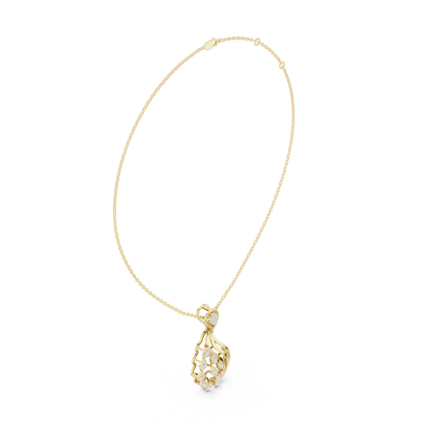 Gilded Whisper Diamond Pendant