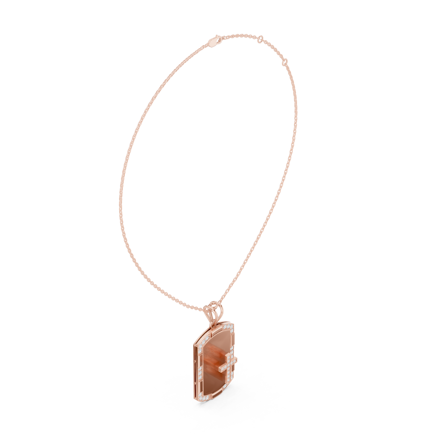 Opal Cross Diamond Pendant